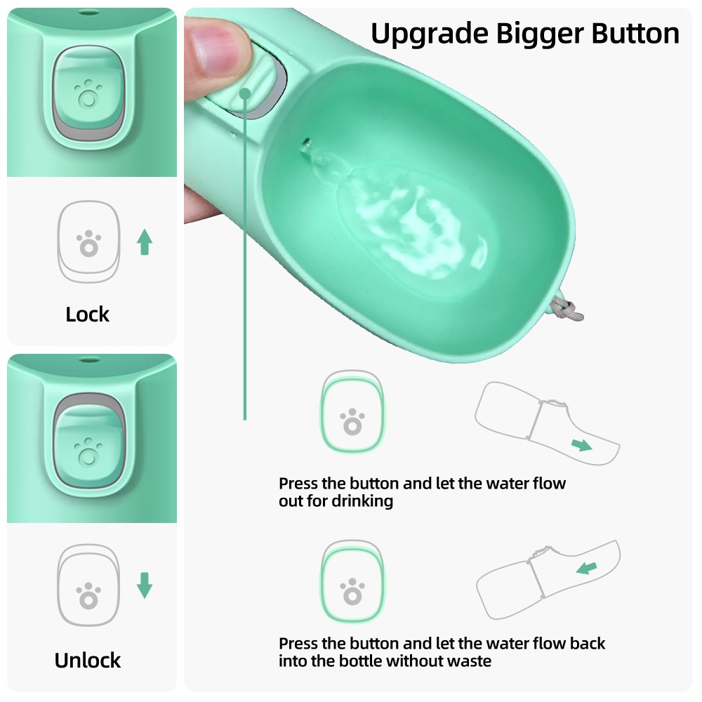 Travel Pet Water Bottle & Feeder